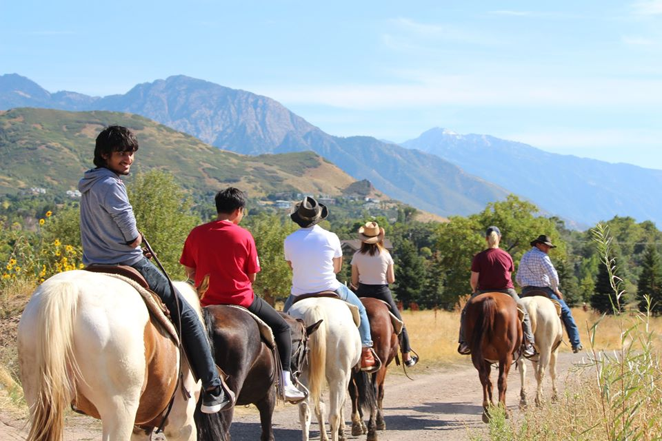 ELI students on a horseback ride in the American West