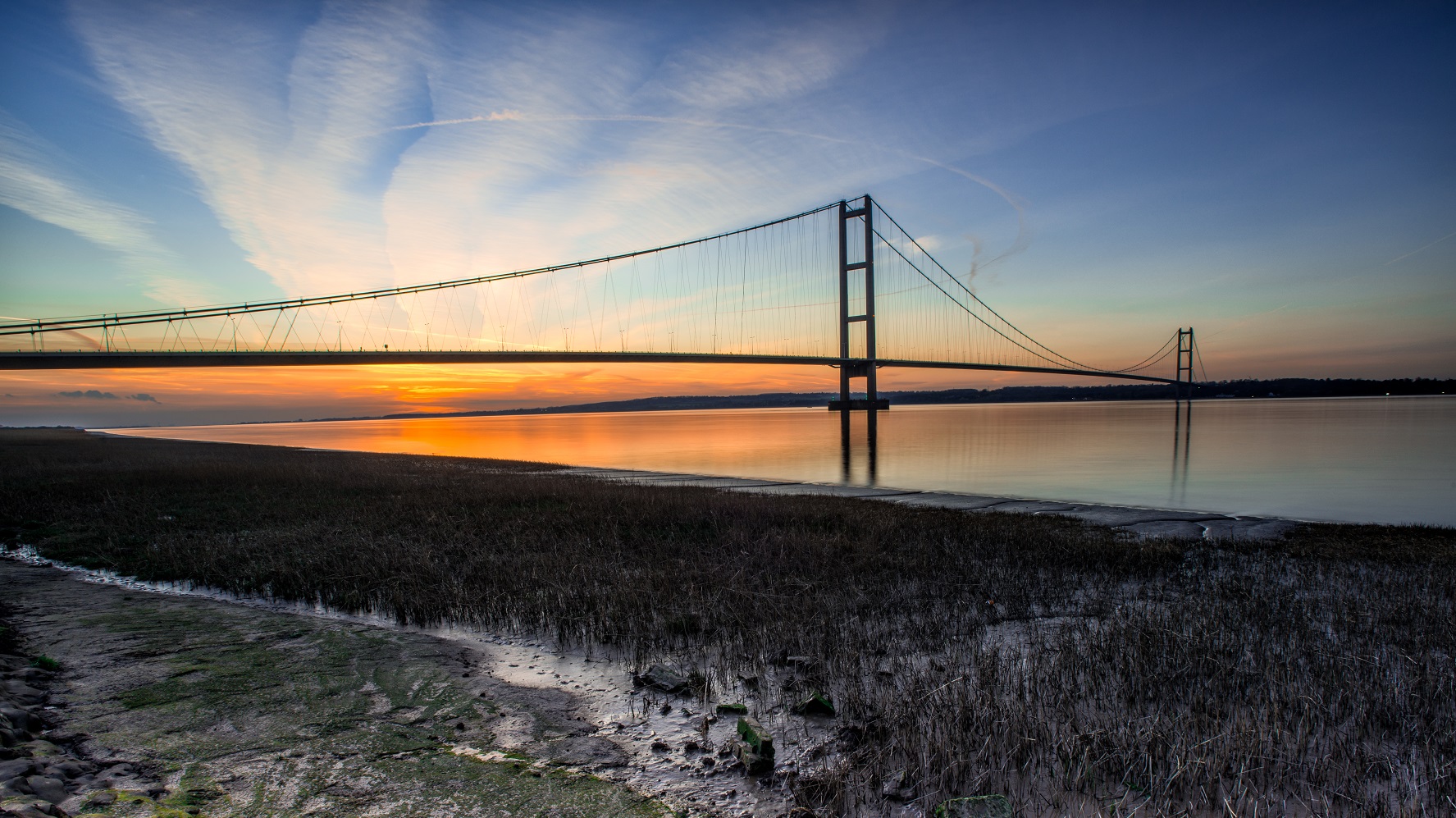 Humber Bridge at sunset